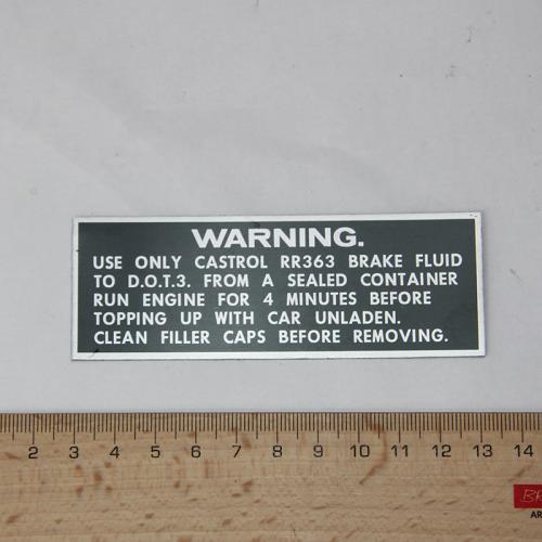 Product image of the product “Brake Fluid Reservoire, Label - N L A !! ”